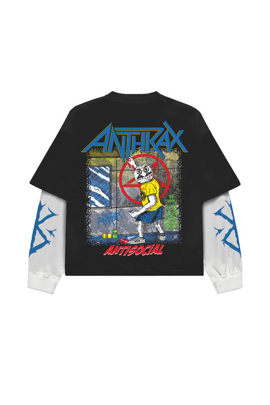 Anthrax B&W LS Oversized Tee