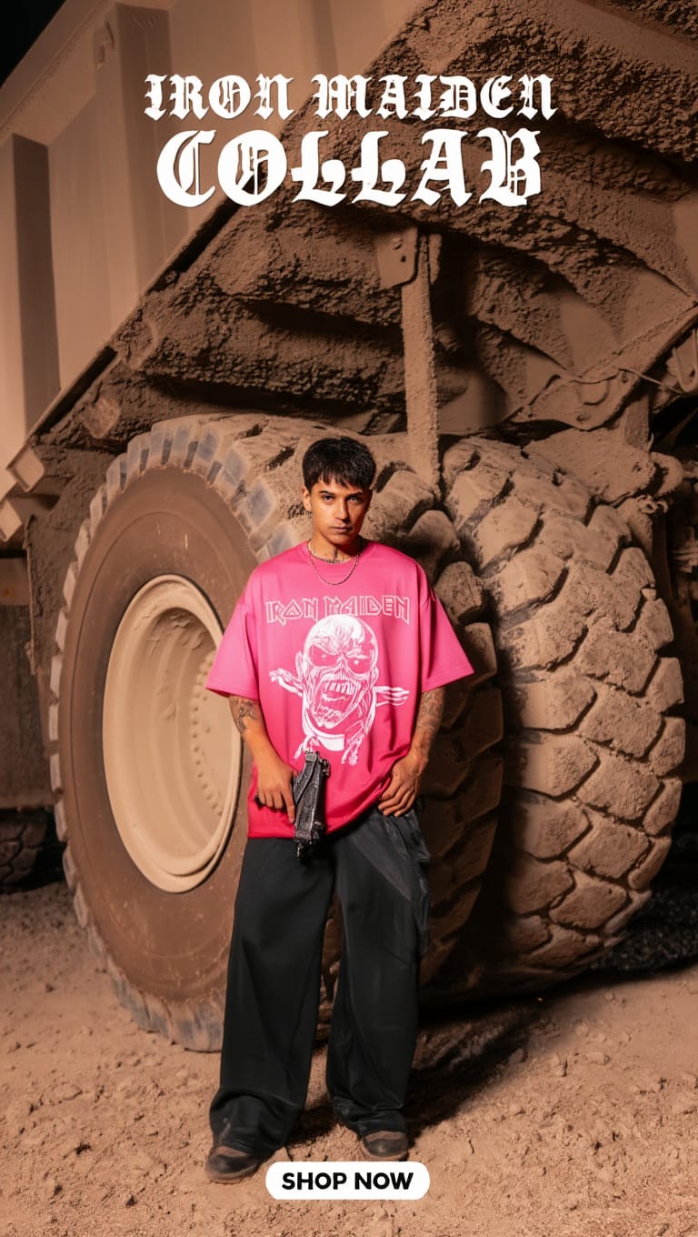 🔥 Iron Maiden x Ambre Wadh Heavy Metal Graphic Tee 🎸