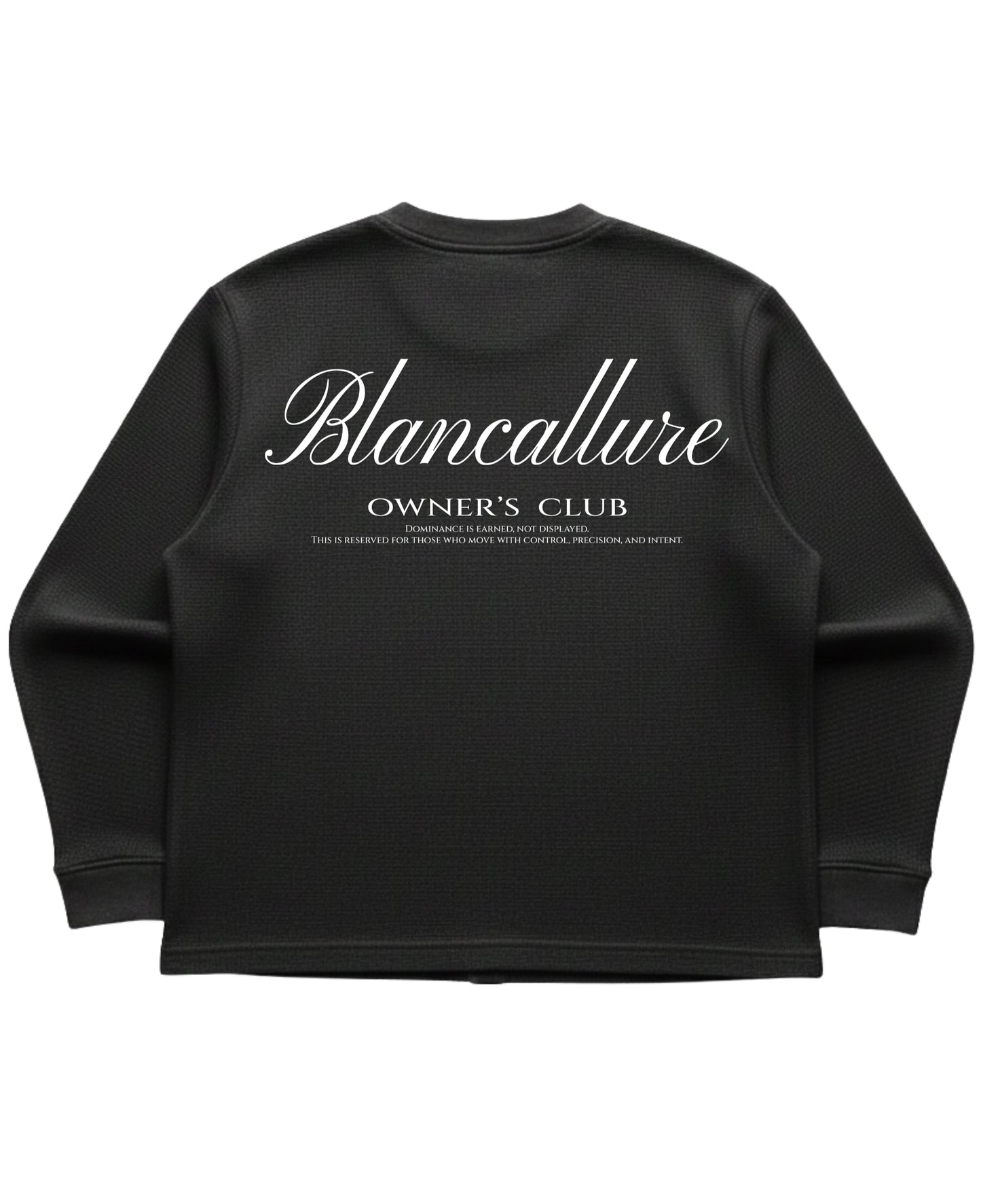 Black waffle knit oversized full-sleeve Back Design