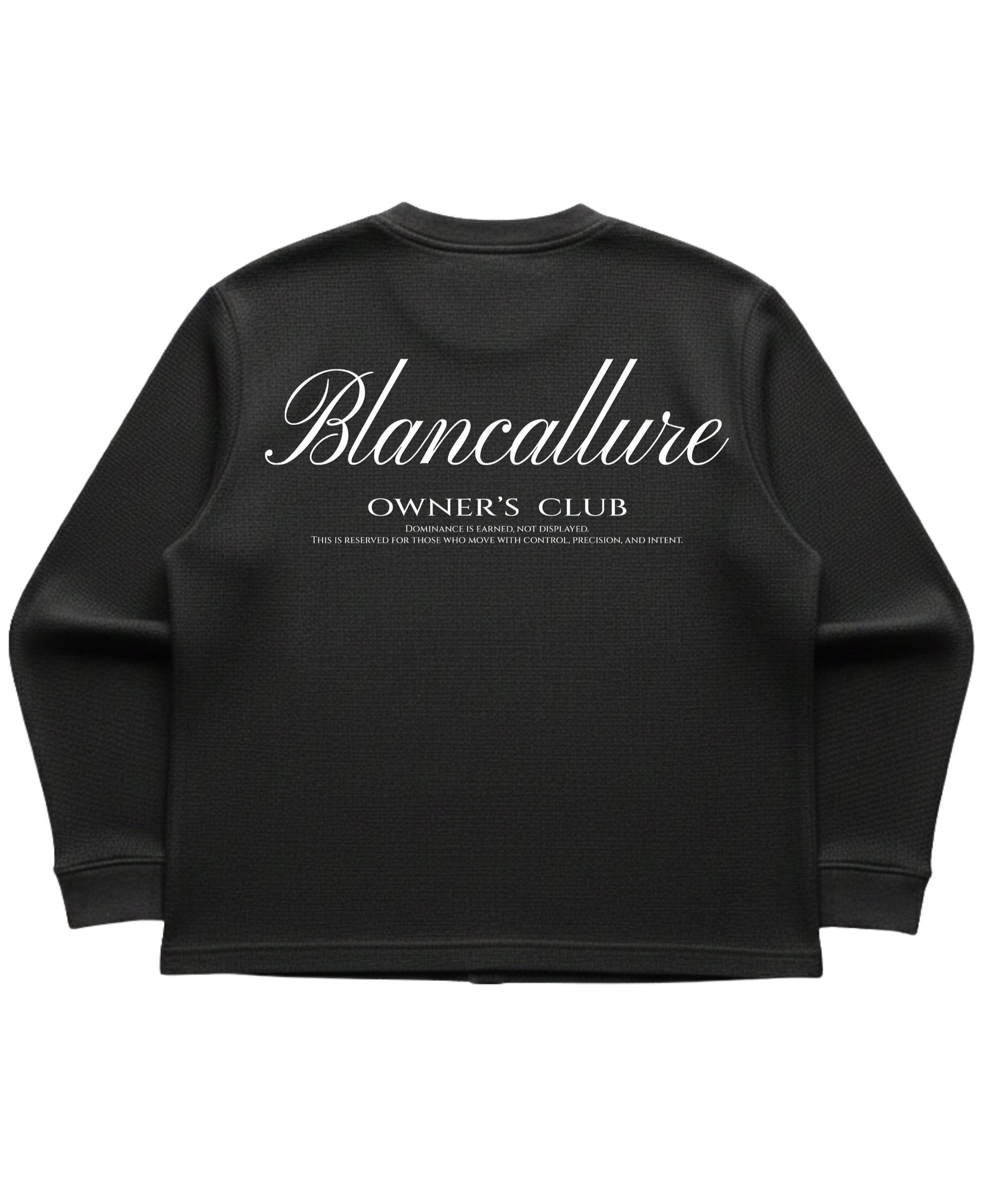 Black waffle knit oversized full-sleeve Back Design