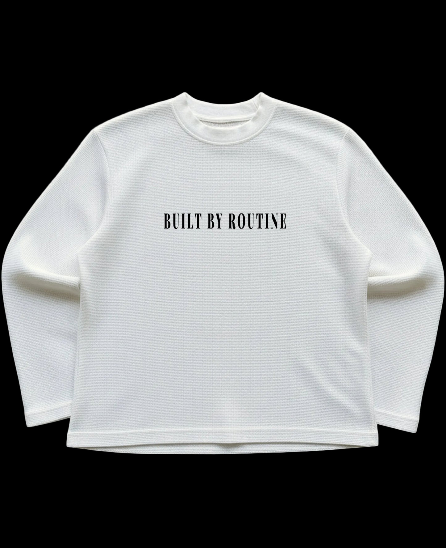 Off-white waffle knit oversized full-sleeve Front Design