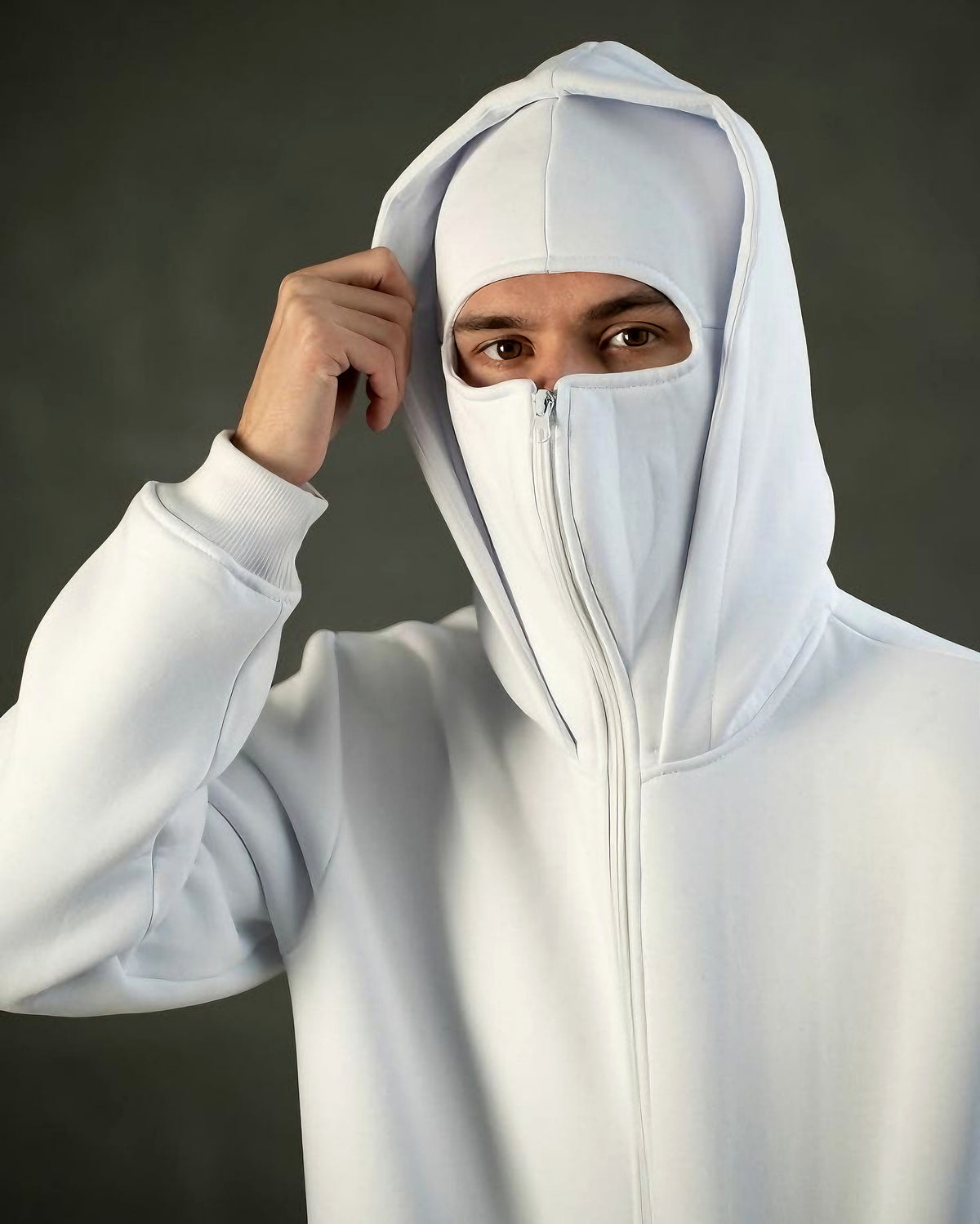 GhostVeil Ninja Zip Hoodie – Snow Edition