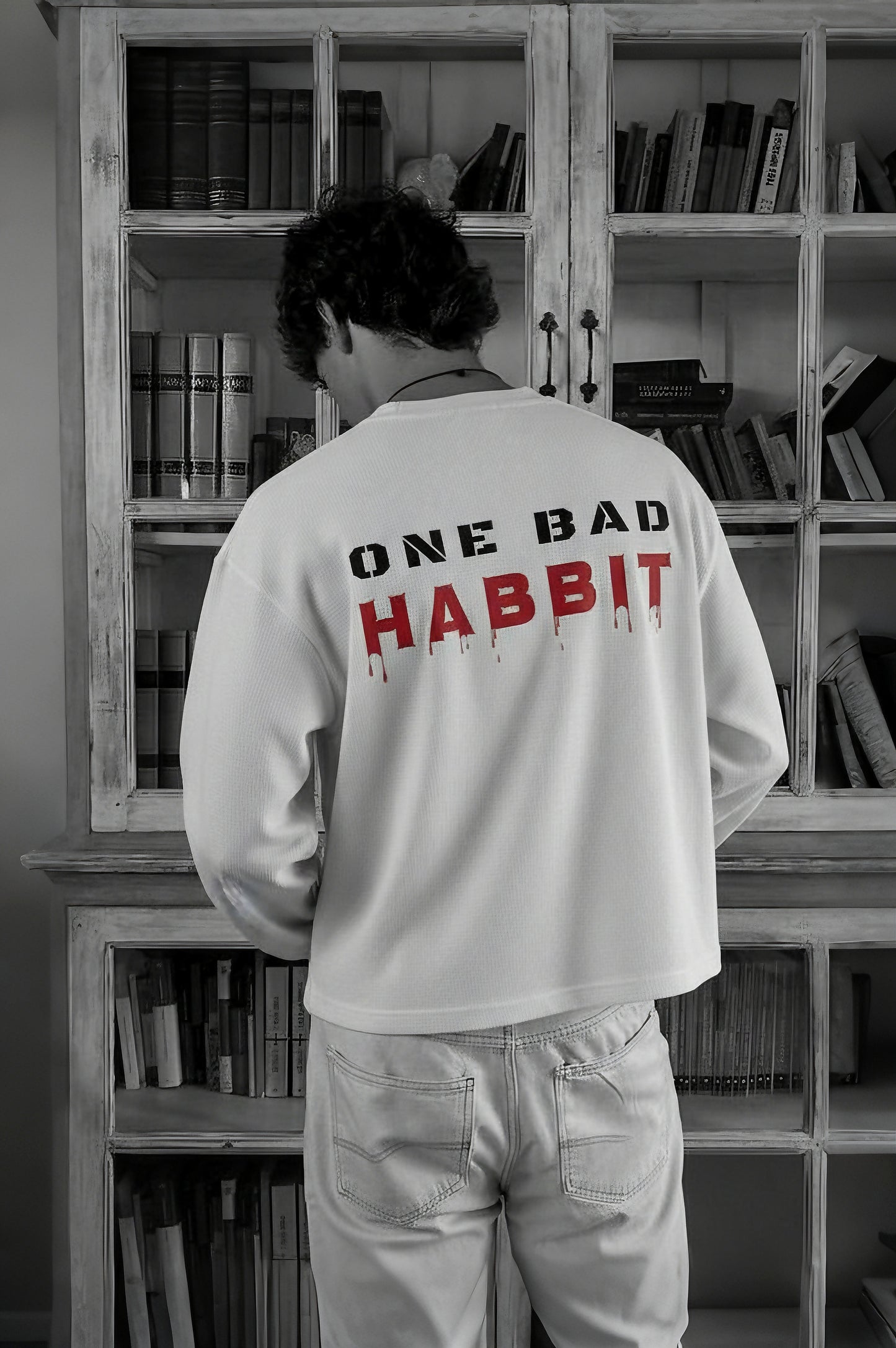 ONE BAD HABBIT-Oversized Waffle Tee