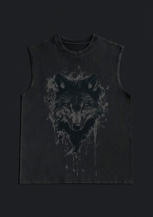 Lone Alpha Wolf Sleeveless Tee 🐺🌌