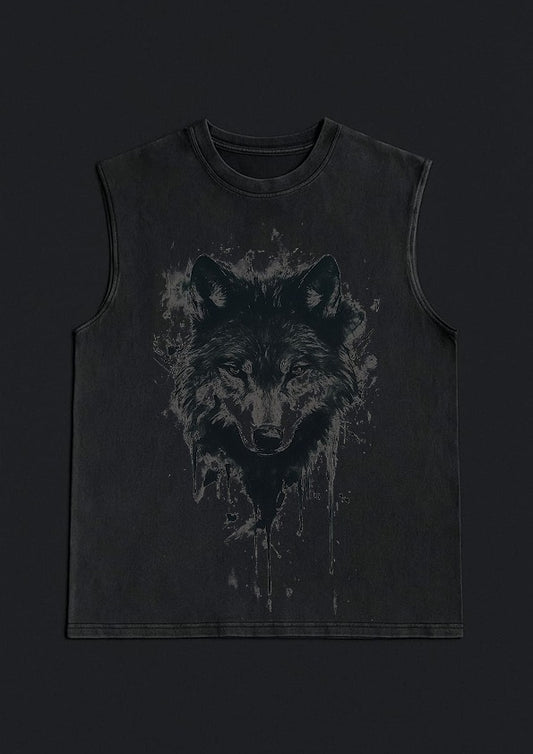 Lone Alpha Wolf Sleeveless Tee 🐺🌌