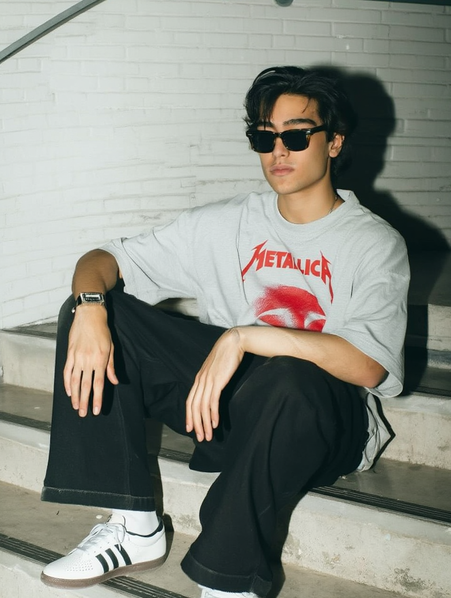 🔥 HOT SALE Red Halftone Face – Metalcore Street Tee 👕