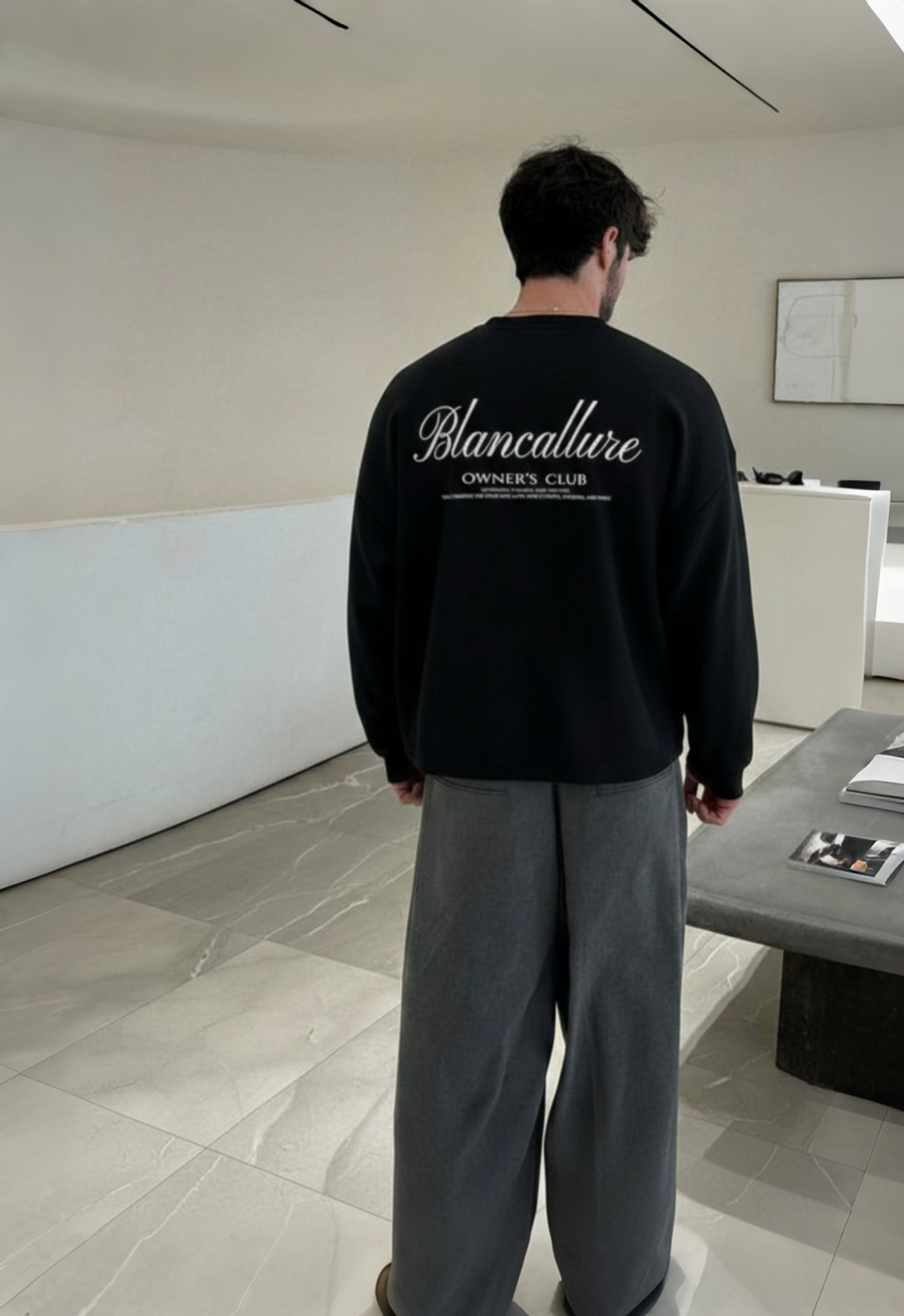 Blancallure-signature black waffle tee