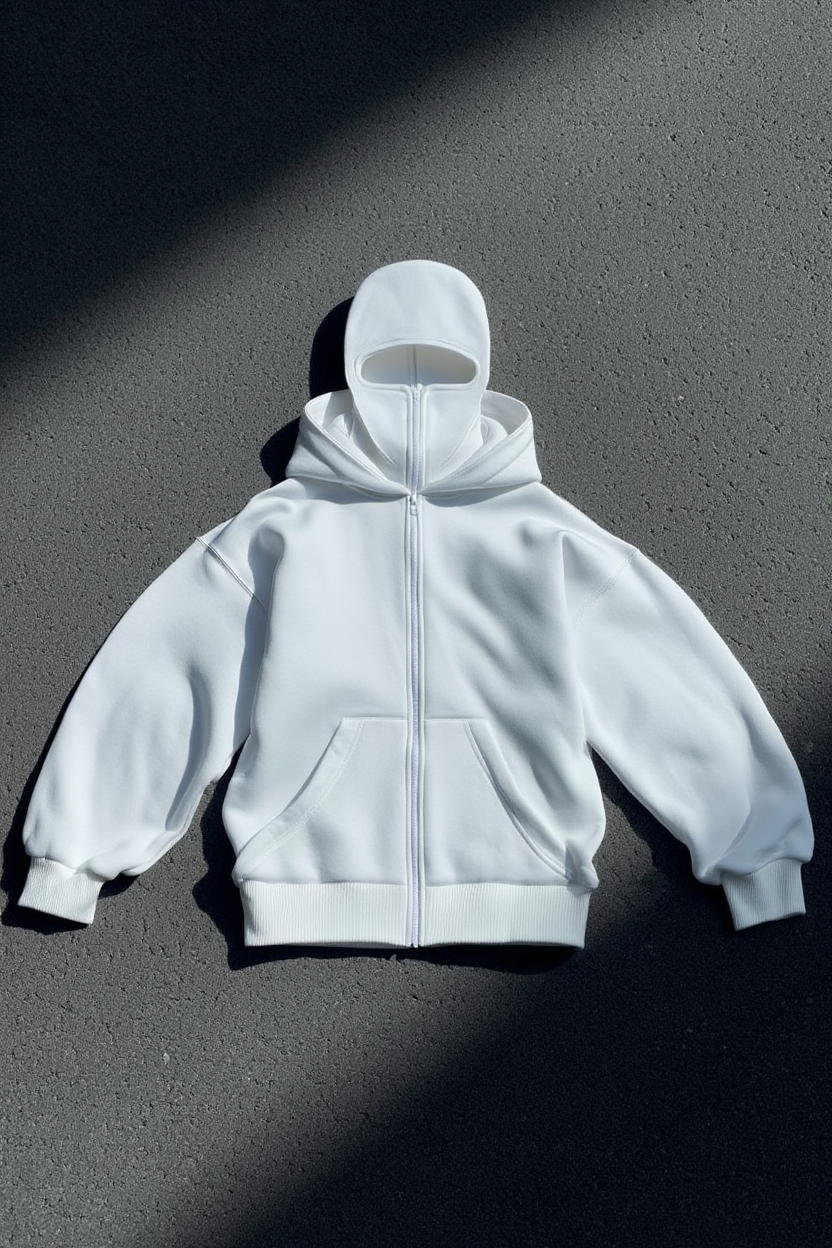 GhostVeil Ninja Zip Hoodie – Snow Edition