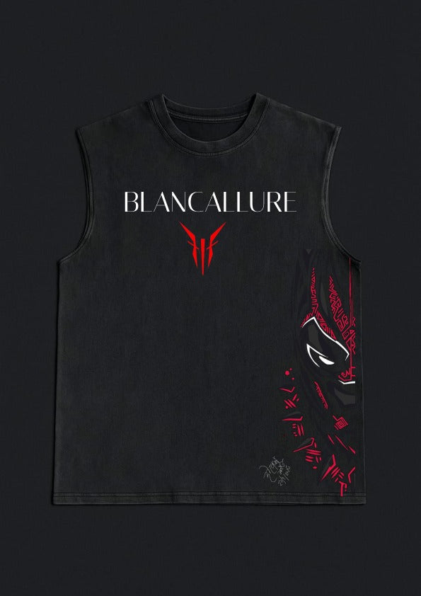 Blancallure Panther Strike Oversized Sleeveless Tee