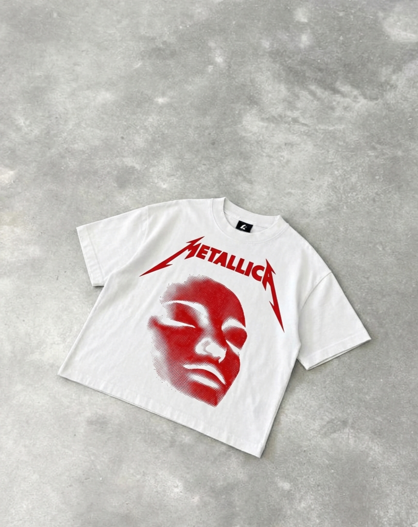 🔥 HOT SALE Red Halftone Face – Metalcore Street Tee 👕